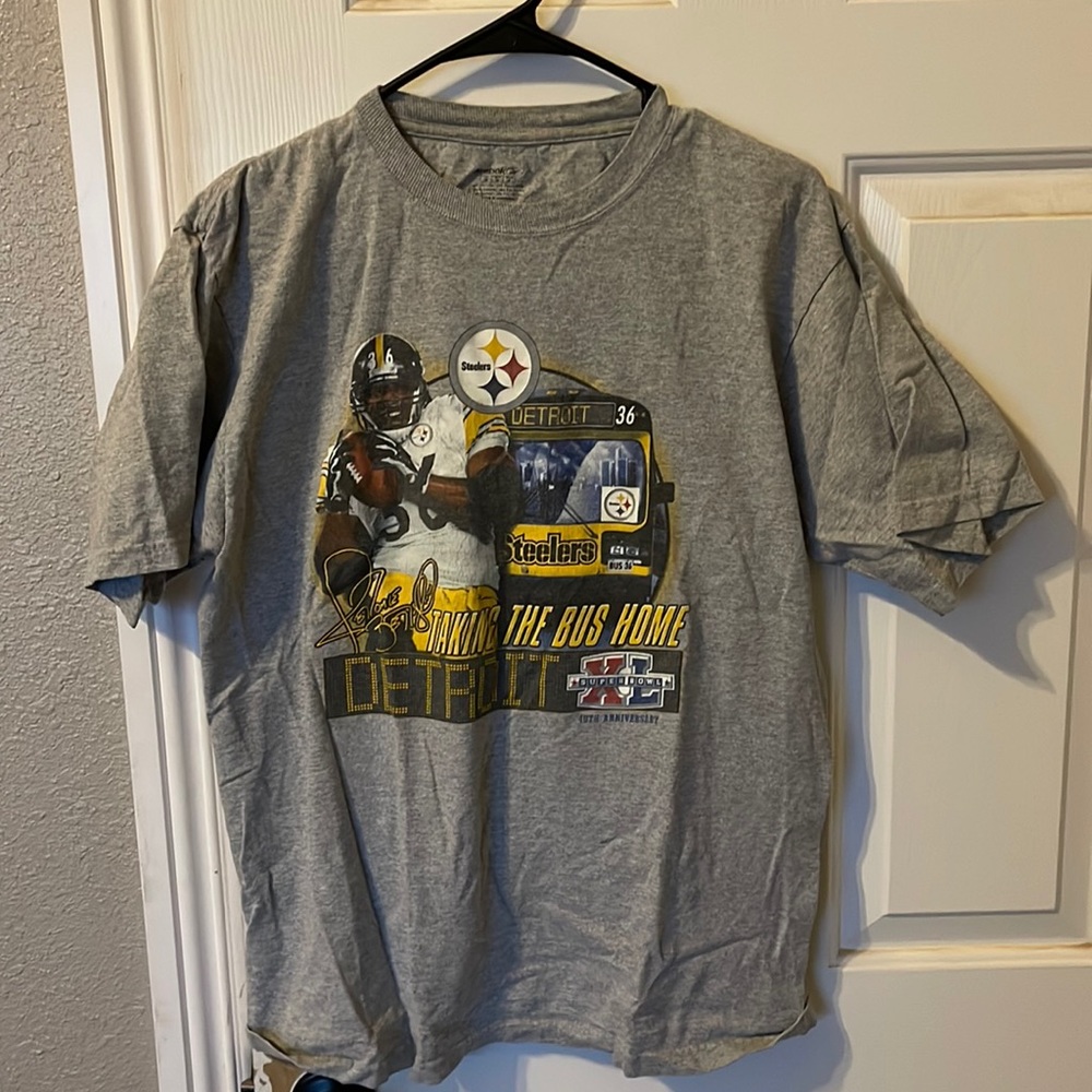 Pittsburgh Steelers Jerome Bettis size Medium t-shirt for Super Bowl XL NFL